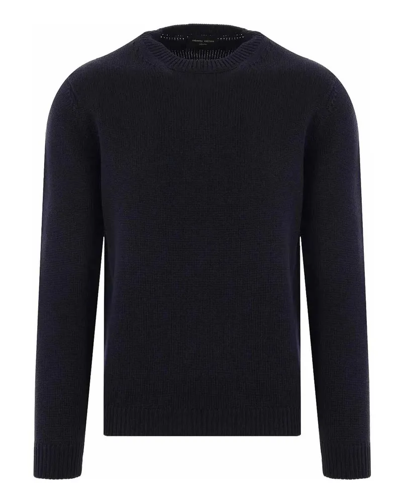 Roberto Collina Rundhalspullover - Dunkelblau Dunkelblau
