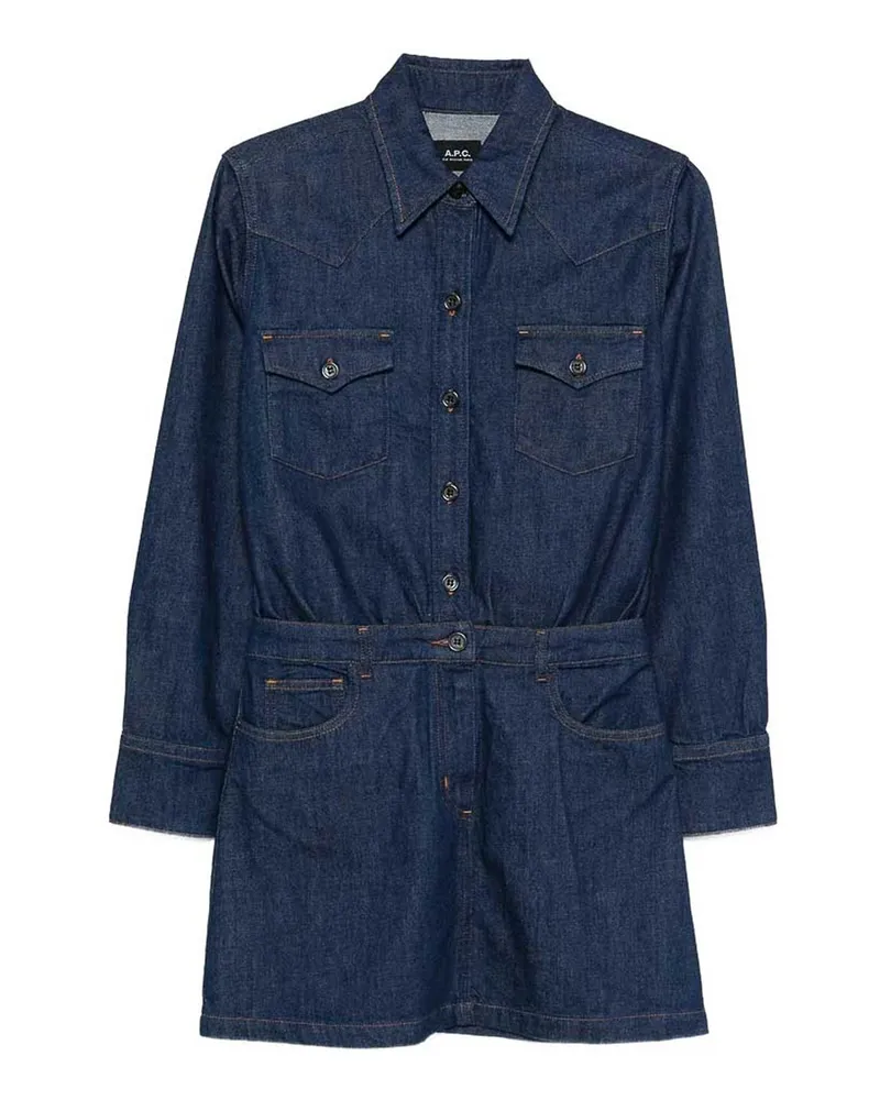 A.P.C. A. P.C. Knielanges Kleid - Blau Blau