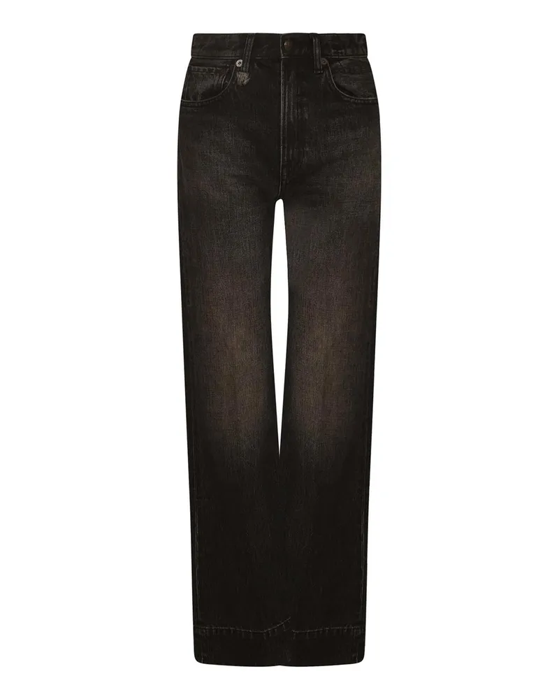 R13 Straight Leg Jeans - Schwarz Schwarz