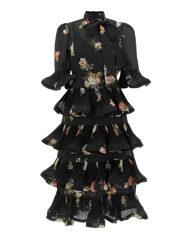 Zimmermann Knielanges Kleid - Schwarz Schwarz
