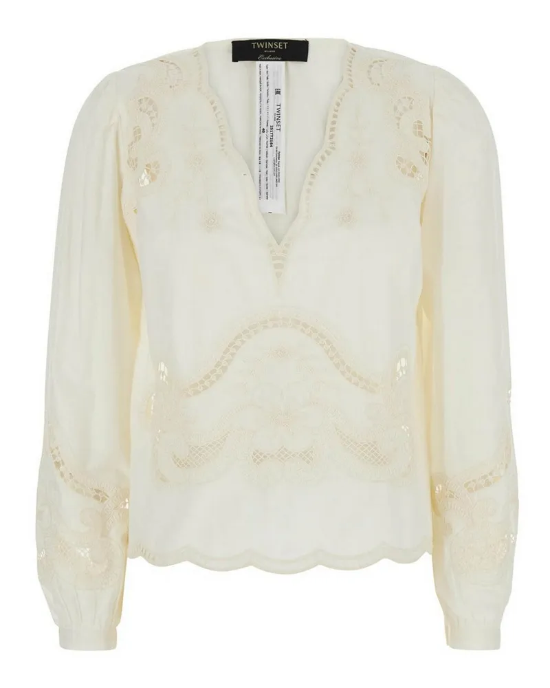 Twin-Set Bluse - Weiß Weiß