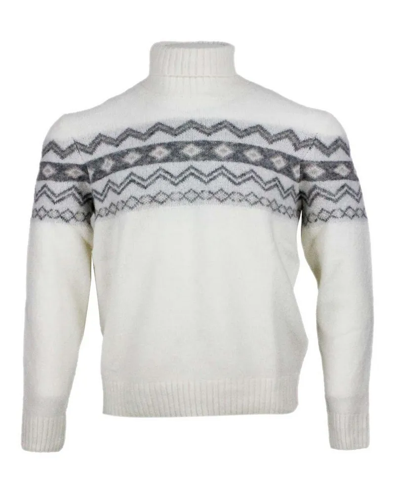 Eleventy Rundhalspullover - Weiß Weiß