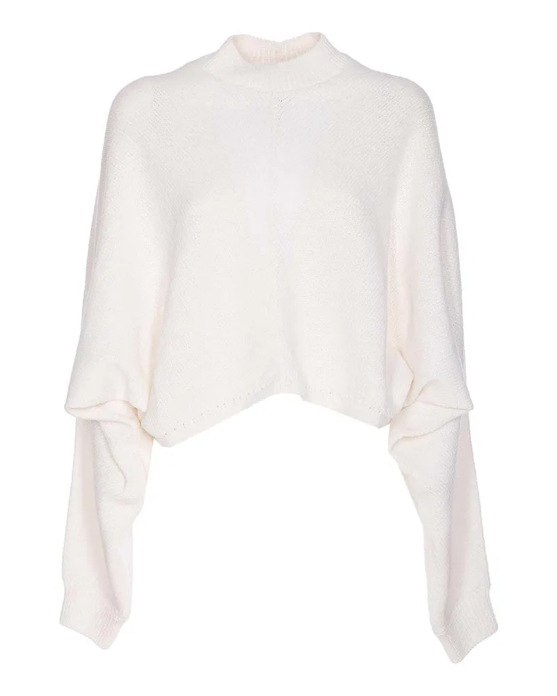 Alaïa Rundhalspullover - Weiß Weiß