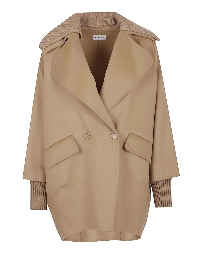 P.A.R.O.S.H. P. A.R. O.S. H. Knielanger Mantel - Beige Beige