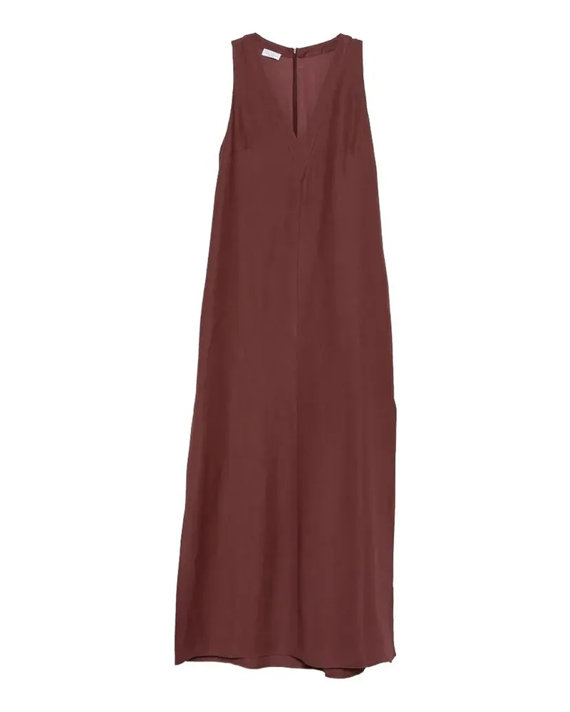 Brunello Cucinelli Knielanges Kleid - Dunkelrot Dunkelrot