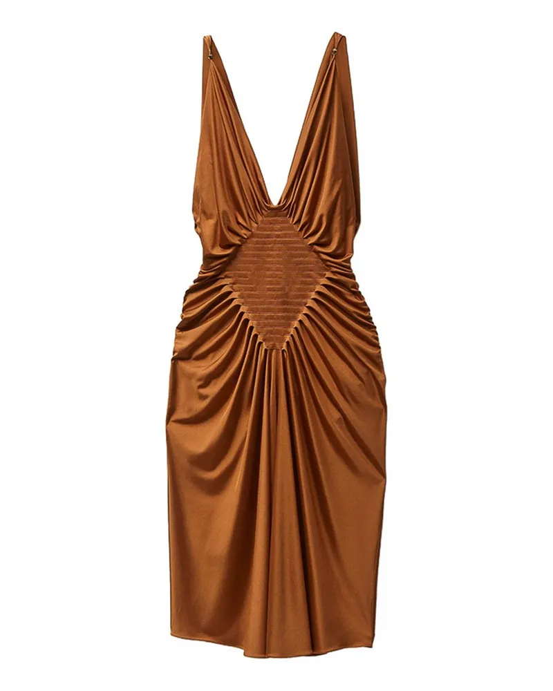 Versace Knielanges Kleid - Braun Braun