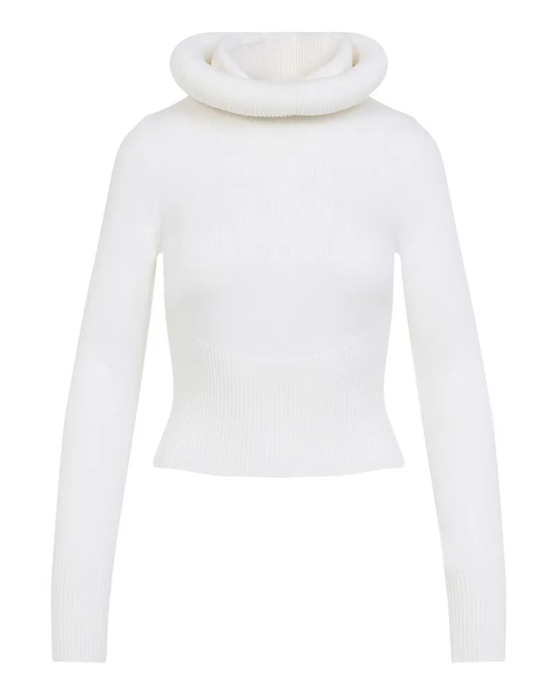 Alaïa Rundhalspullover - Weiß Weiß