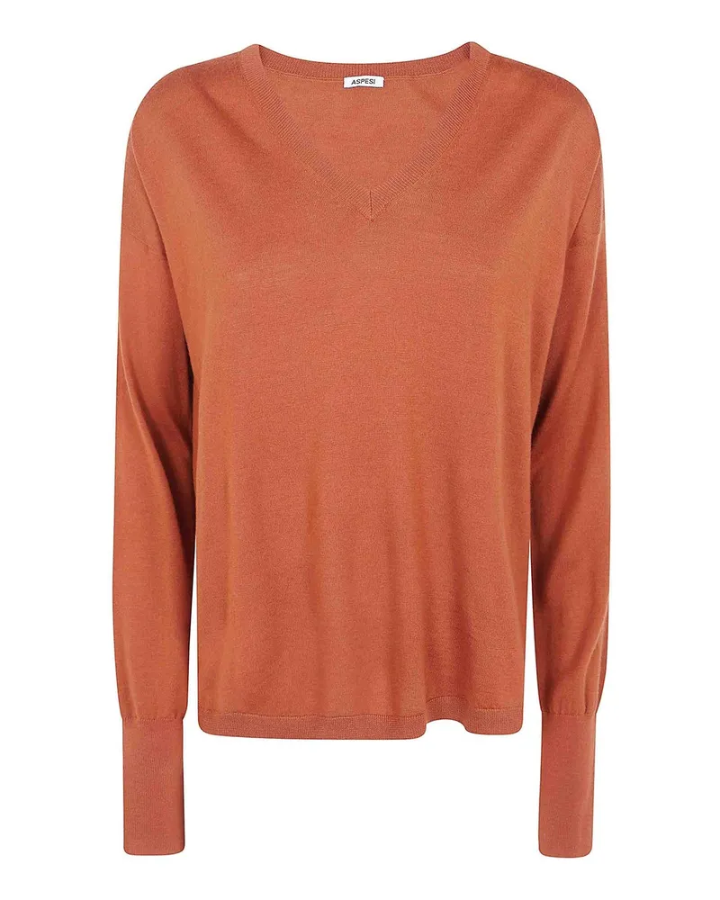 ASPESI V-Pullover - Orange Orange