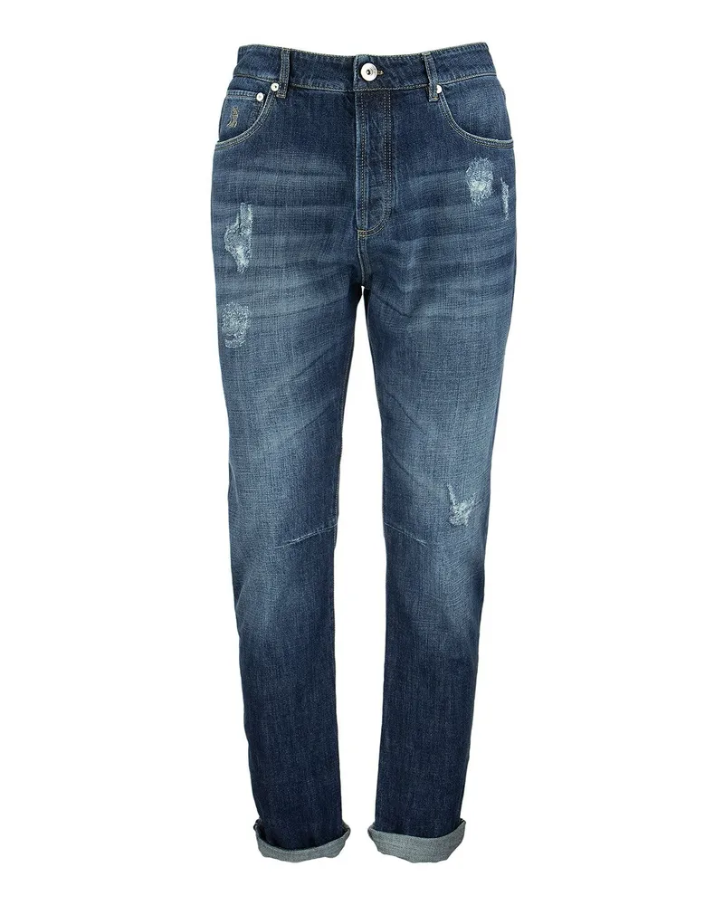 Brunello Cucinelli Straight Leg Jeans - Dunkelblau Dunkelblau