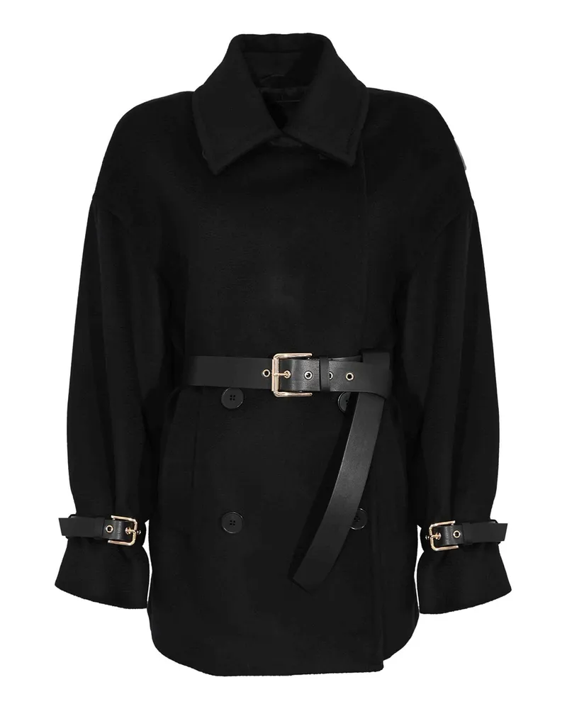 Max Mara Knielanger Mantel - Schwarz Schwarz