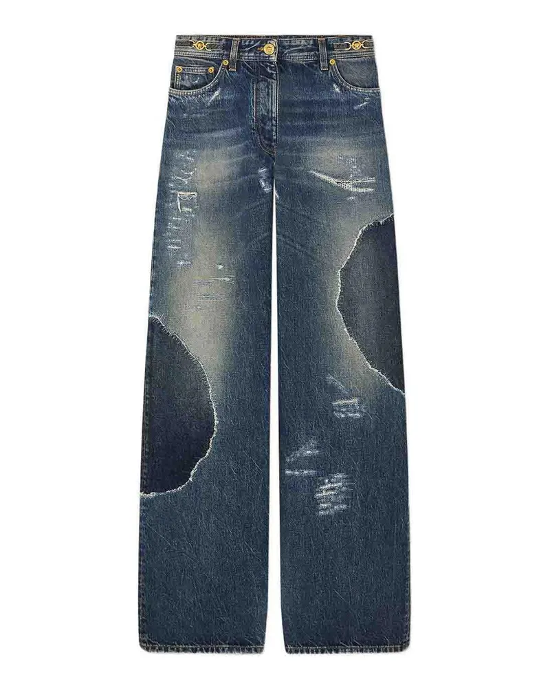Versace Straight Leg Jeans - Blau Blau