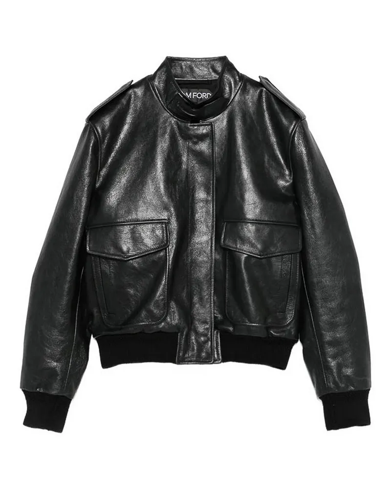 Tom Ford Ledermantel - Schwarz Schwarz