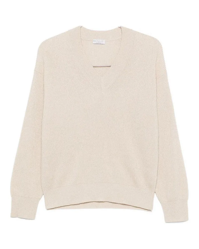 Brunello Cucinelli Rundhalspullover - Hellbeige Hellbeige