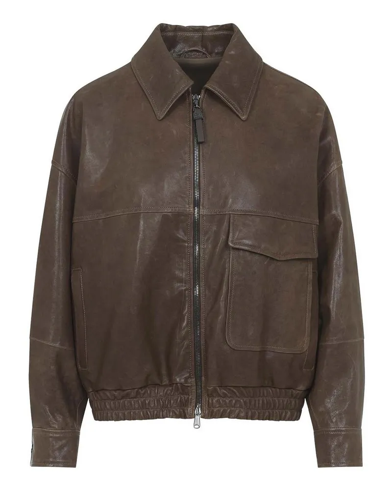 Brunello Cucinelli Bomberjacke - Taupe Braun