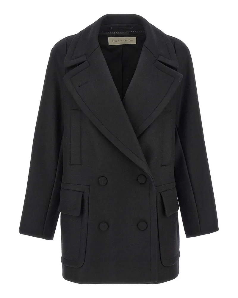 Dries van Noten Kurzer Mantel - Schwarz Schwarz