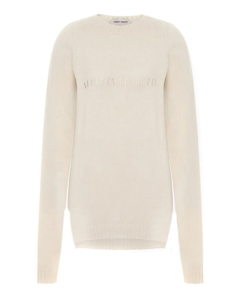Alberta Ferretti Rundhalspullover - Weiß Weiß