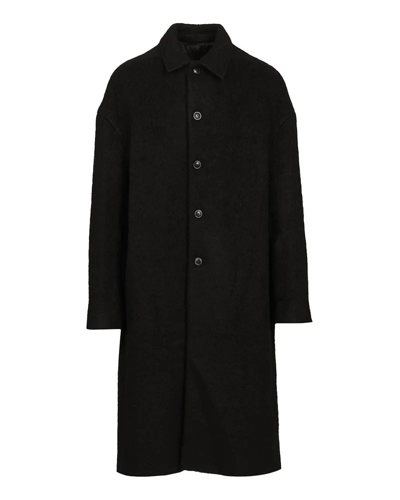 Rick Owens Langer Mantel - Schwarz Schwarz