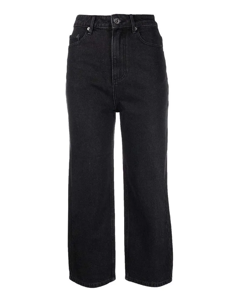 Self-Portrait Straight Leg Jeans - Schwarz Schwarz