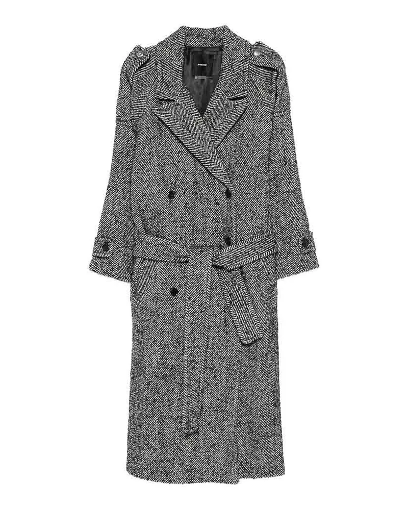 Pinko Langer Mantel - Schwarz Schwarz