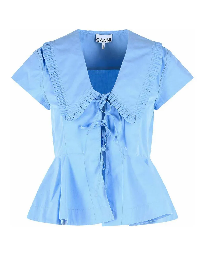 Ganni Bluse - Hellblau Hellblau
