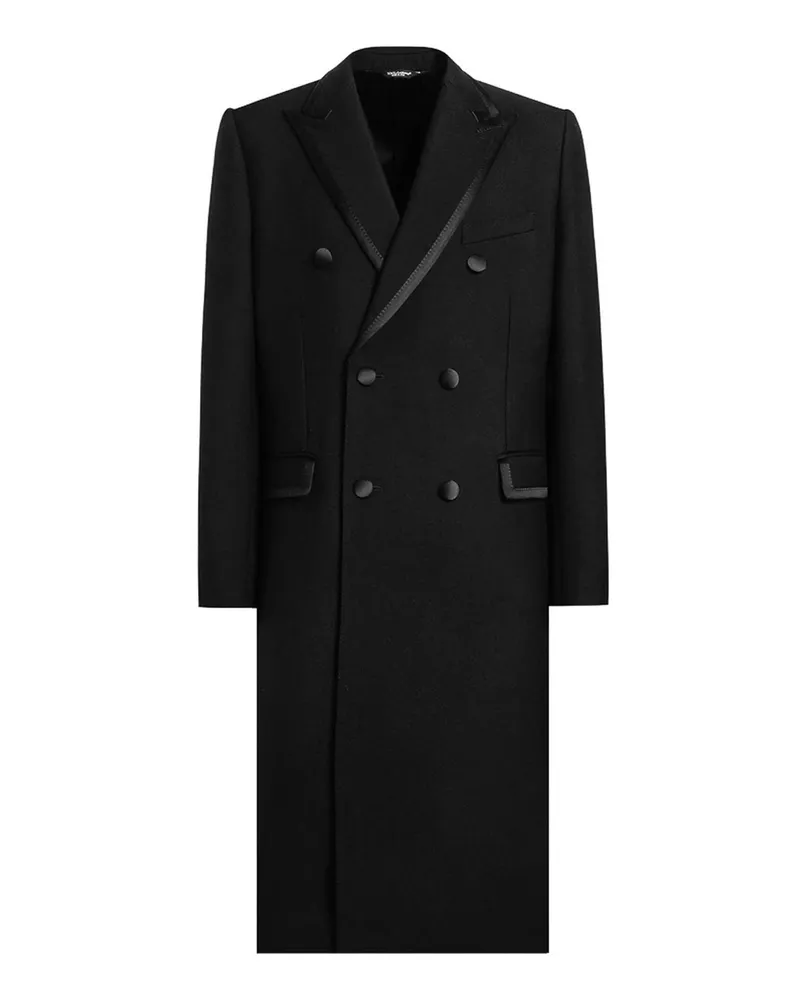 Dolce & Gabbana Langer Mantel - Schwarz Schwarz