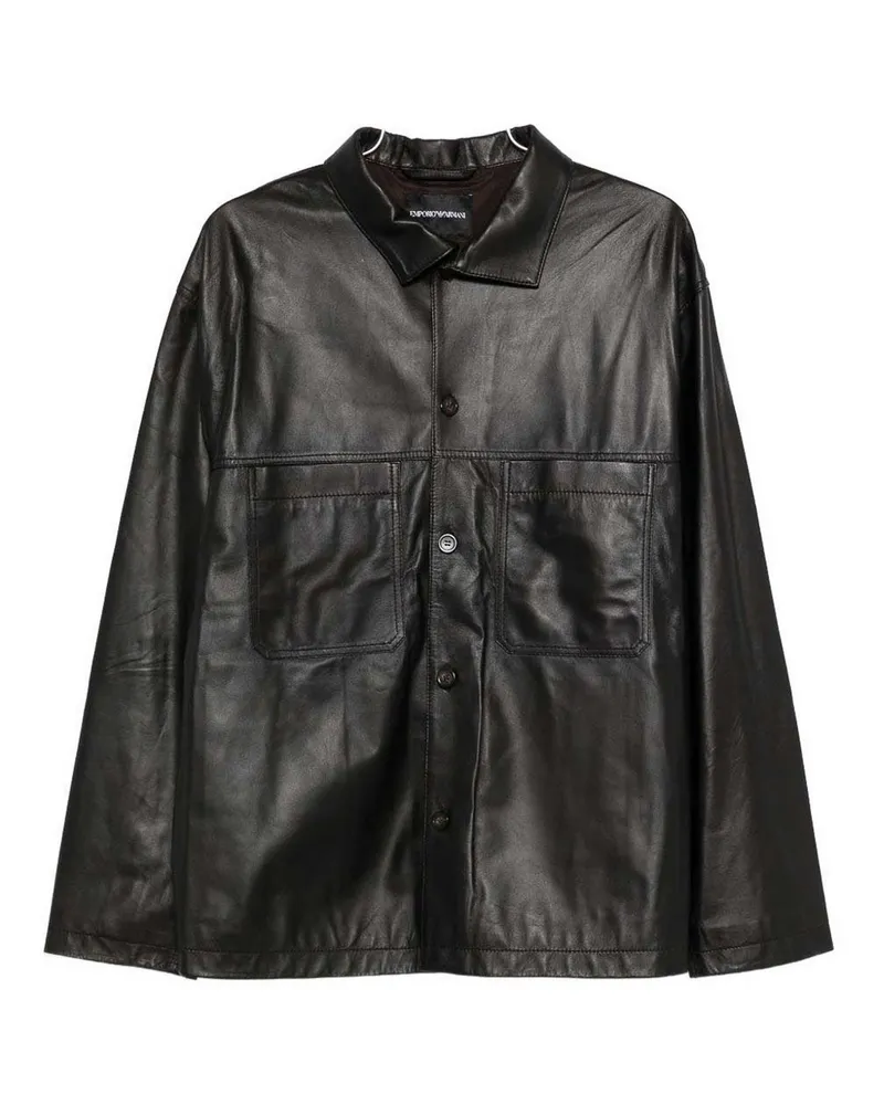 Armani Exchange Ledermantel - Braun Braun