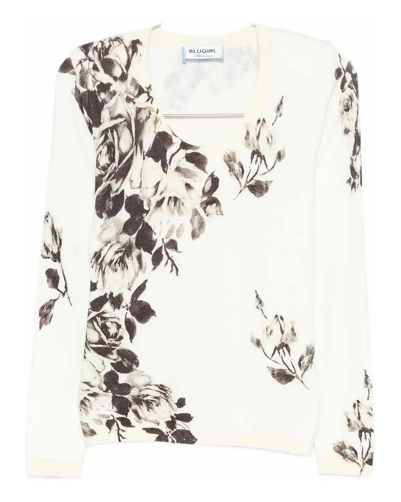 Blumarine V-Pullover - Weiß Weiß