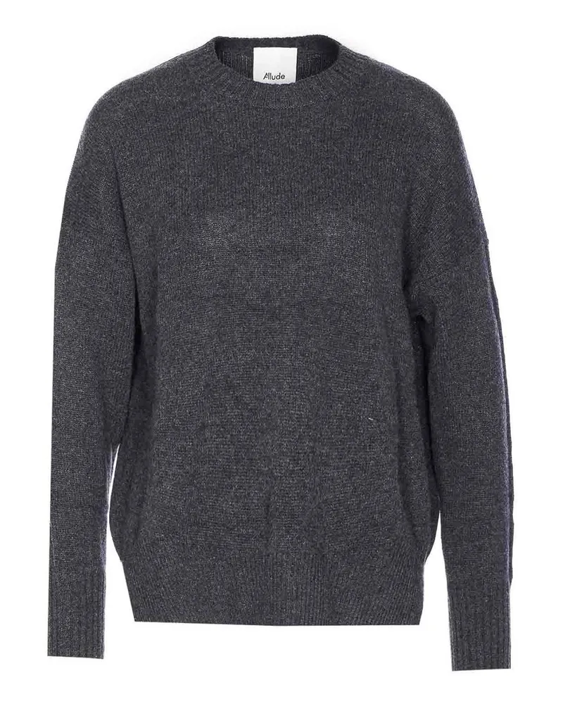 ALLUDE Rundhalspullover - Grau Grau
