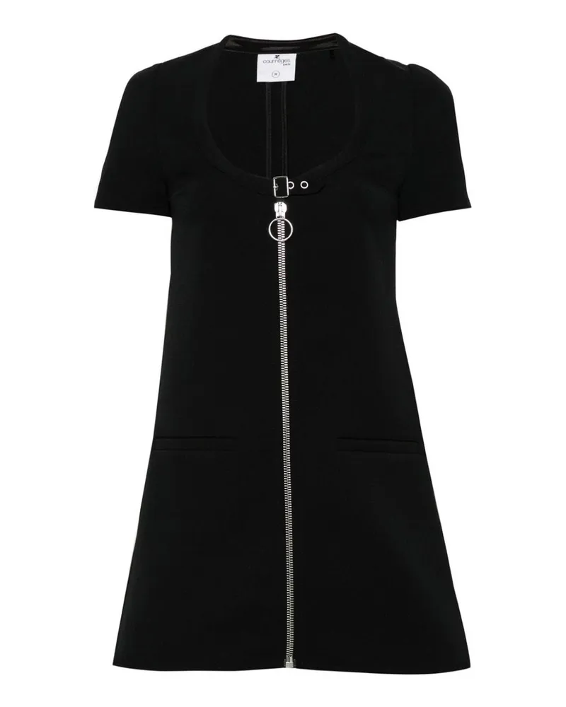 Courrèges Kurzes Kleid - Schwarz Schwarz
