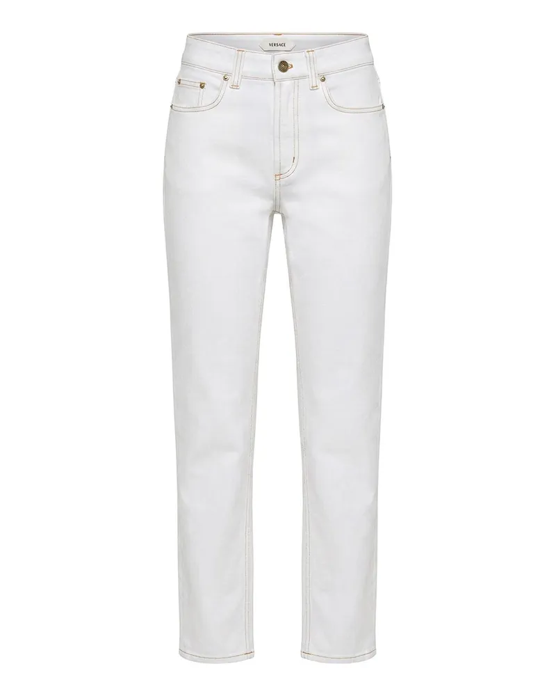 Versace Straight Leg Jeans - Weiß Weiß