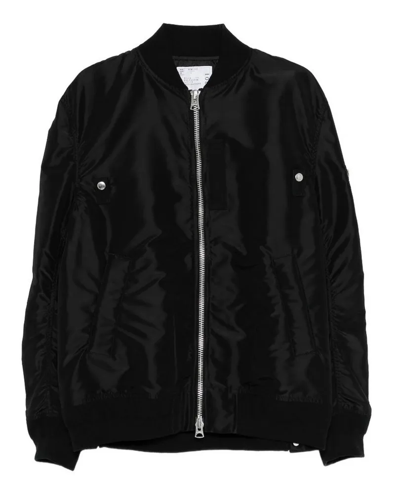 Sacai Kurzer Mantel - Schwarz Schwarz
