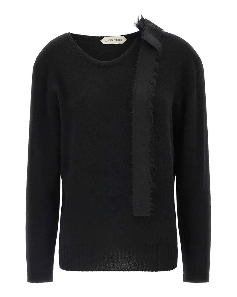 Alberta Ferretti Rundhalspullover - Schwarz Schwarz