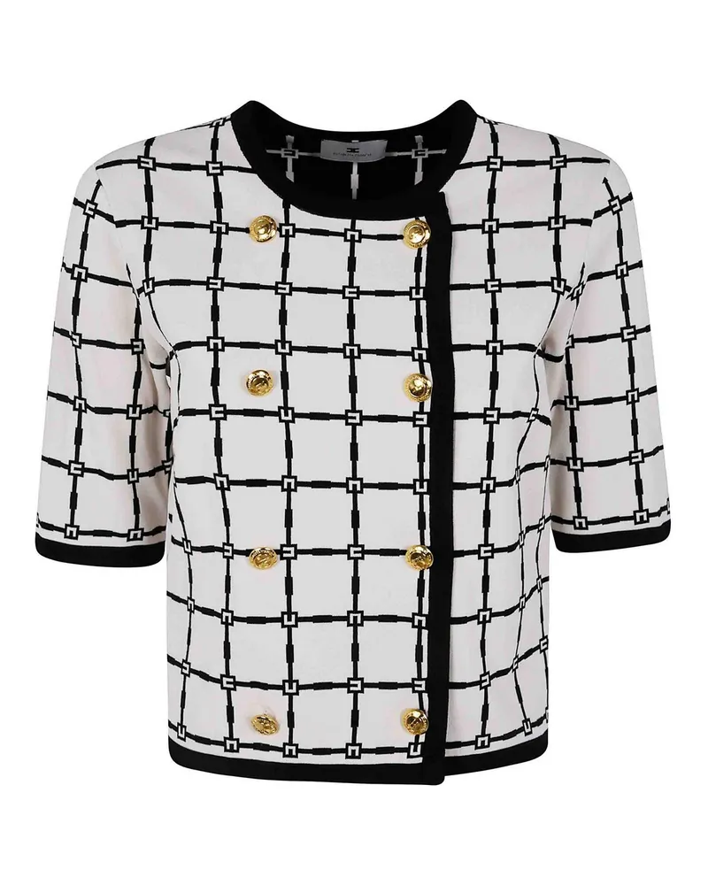 Elisabetta Franchi Rundhalspullover - Weiß Weiß