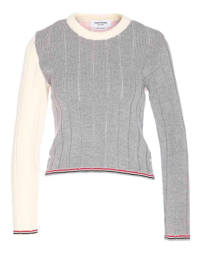 Thom Browne Rundhalspullover - Grau Grau