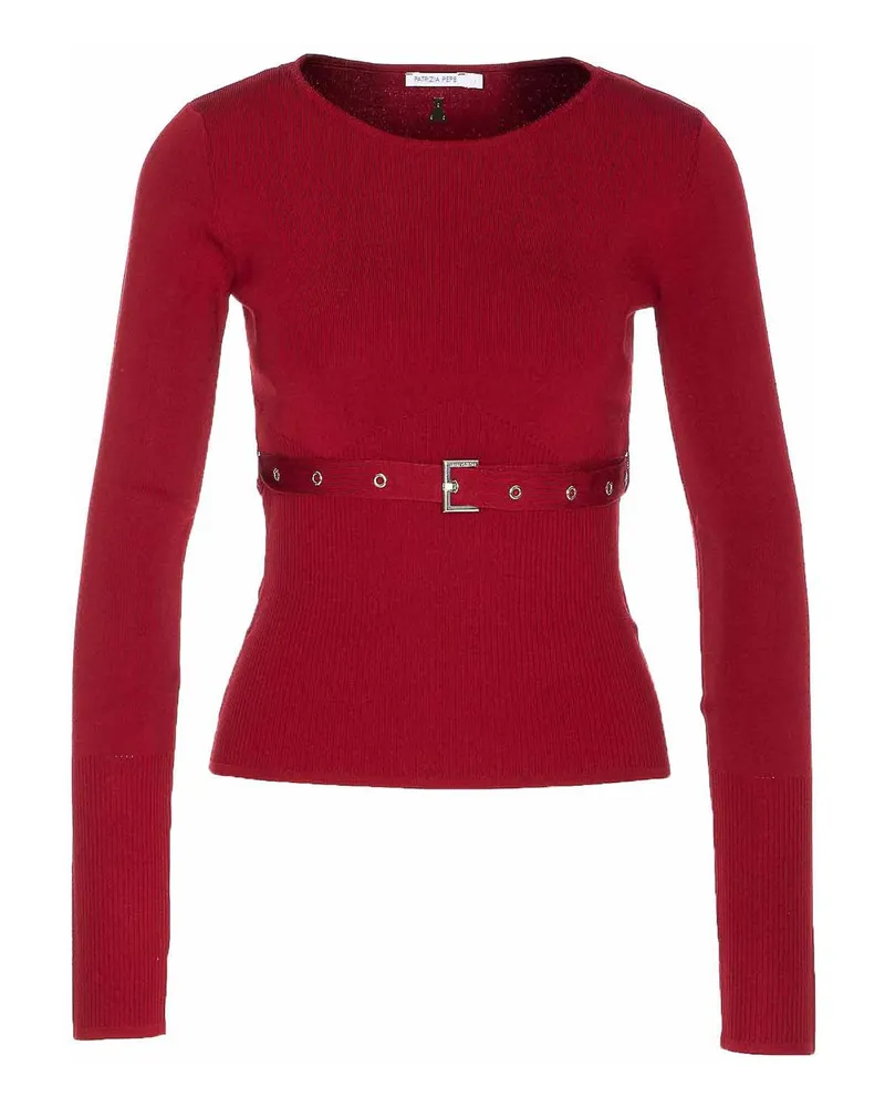 Patrizia Pepe Rundhalspullover - Rot Rot