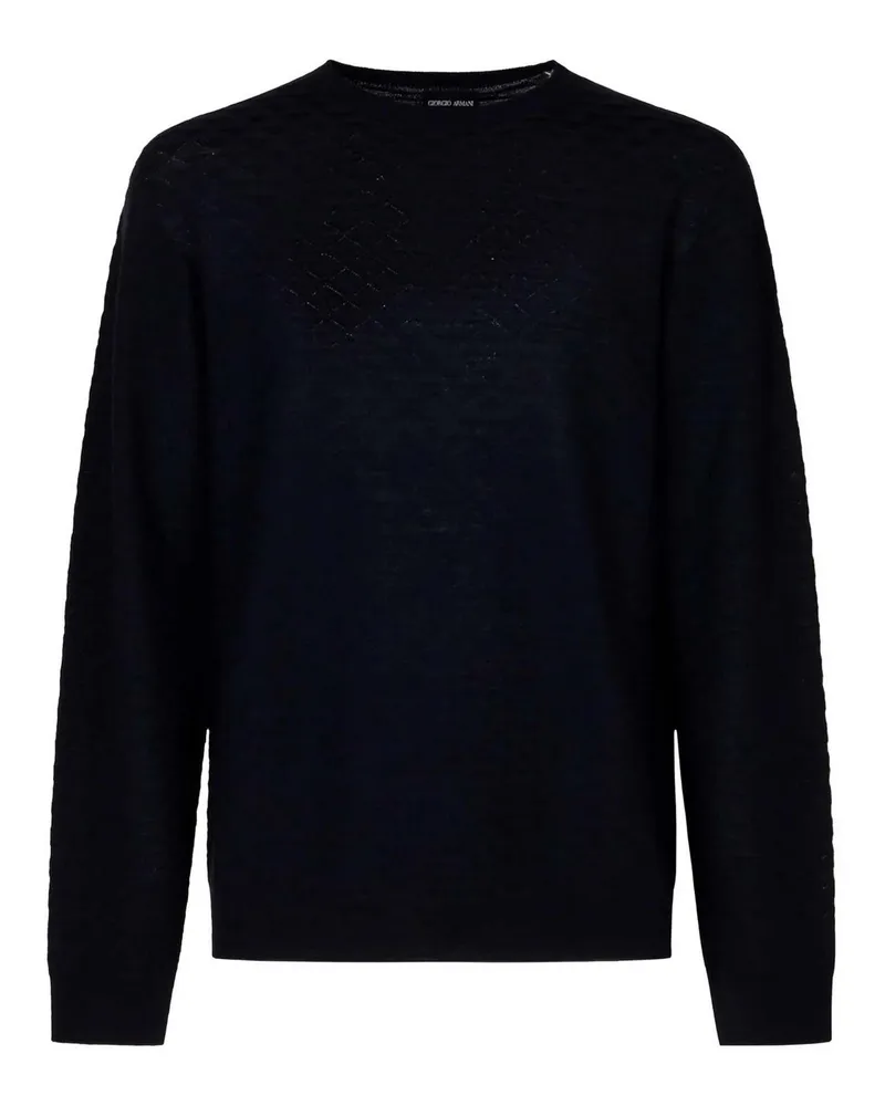 Giorgio Armani Rundhalspullover - Schwarz Schwarz