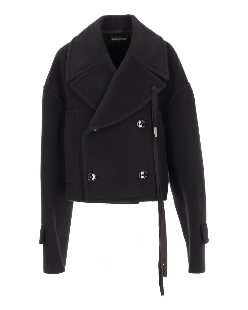 Ann Demeulemeester Kurzer Mantel - Schwarz Schwarz