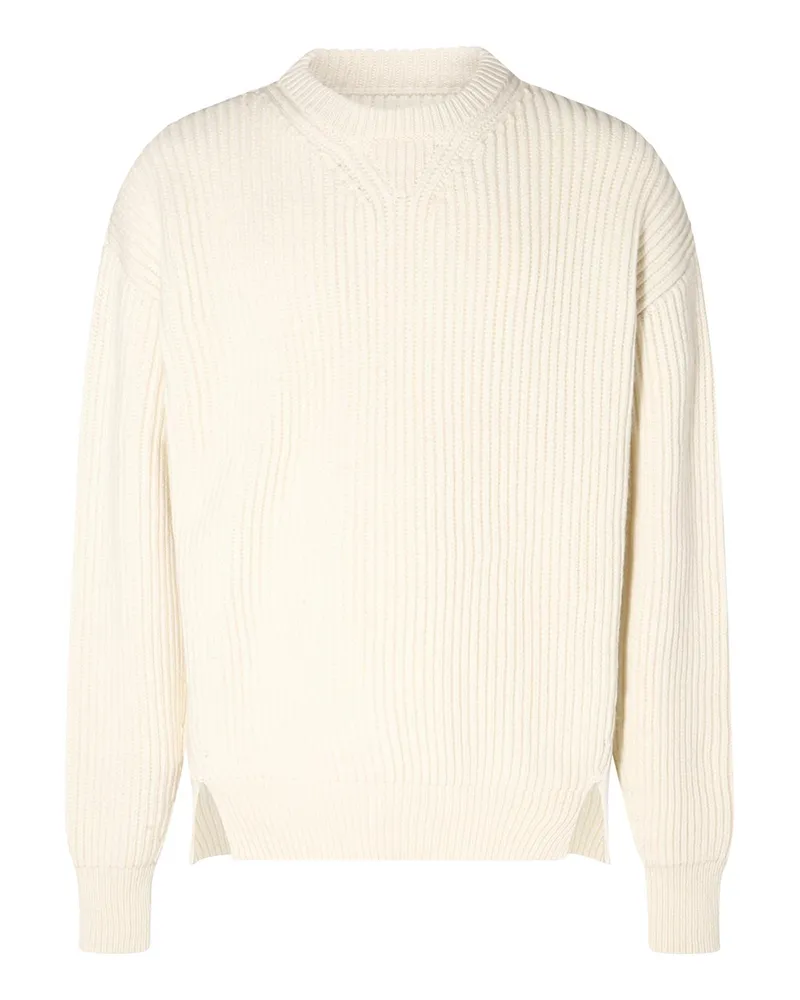 Jil Sander Rundhalspullover - Weiß Weiß