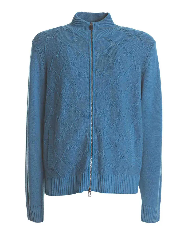 Canali Rundhalspullover - Hellblau Hellblau
