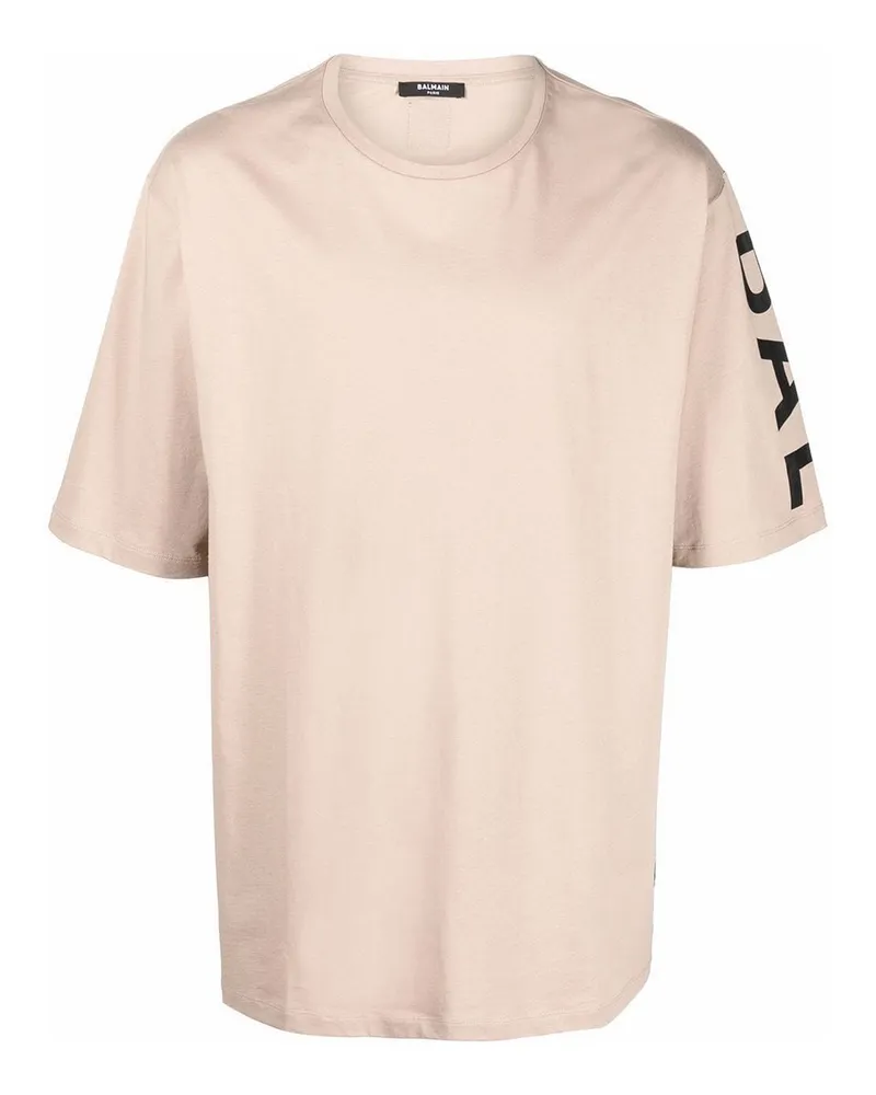 Balmain Rundhalspullover - Beige Beige