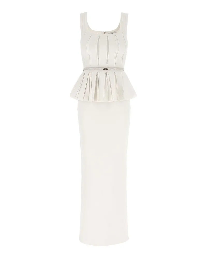 Elisabetta Franchi Knielanges Kleid - Weiß Weiß