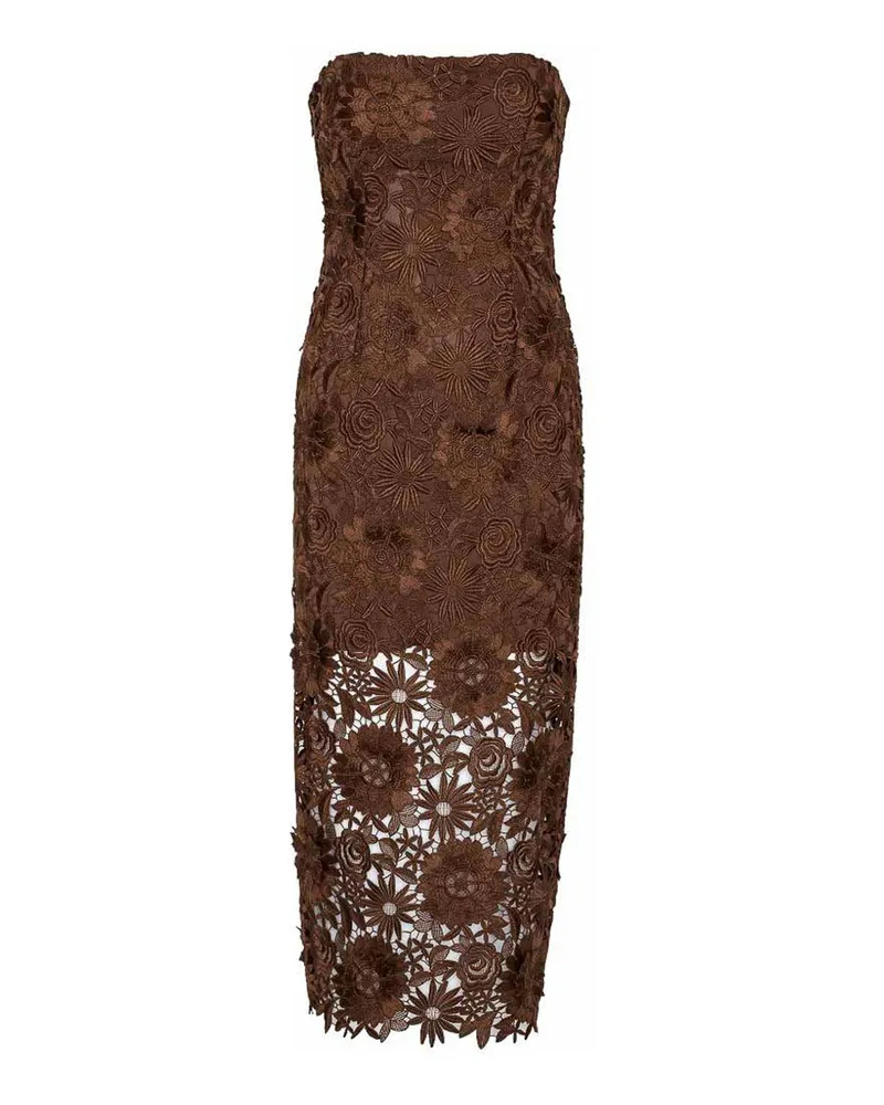 ROTATE Birger Christensen Knielanges Kleid - Braun Braun