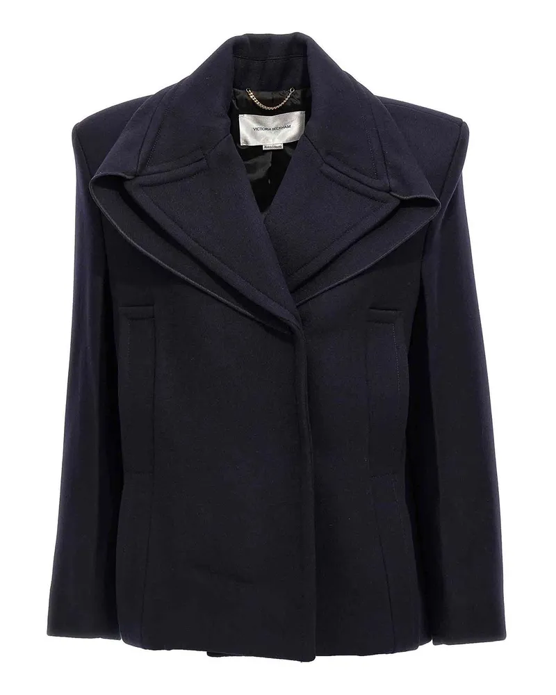 Victoria Beckham Kurzer Mantel - Blau Blau