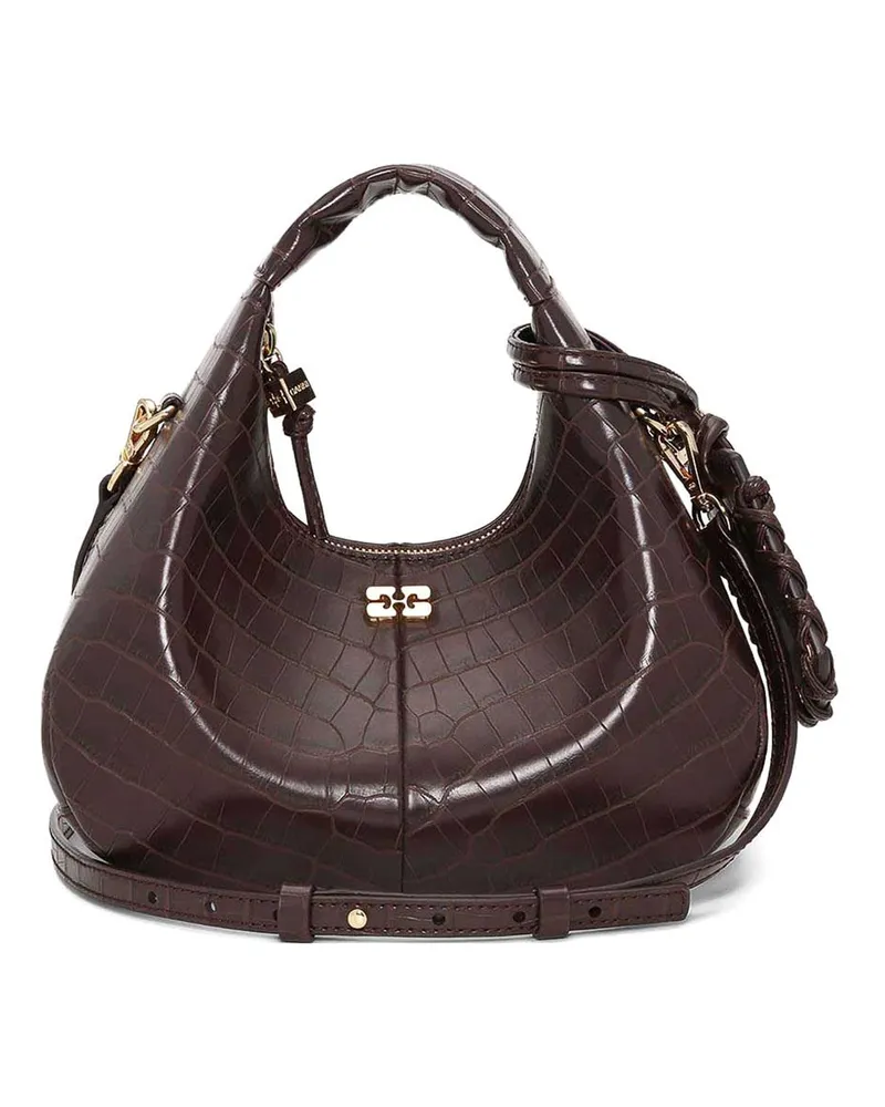 Ganni Schultertasche - Braun Braun