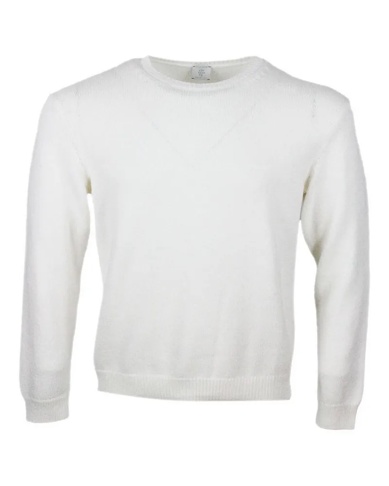 Eleventy Rundhalspullover - Weiß Weiß