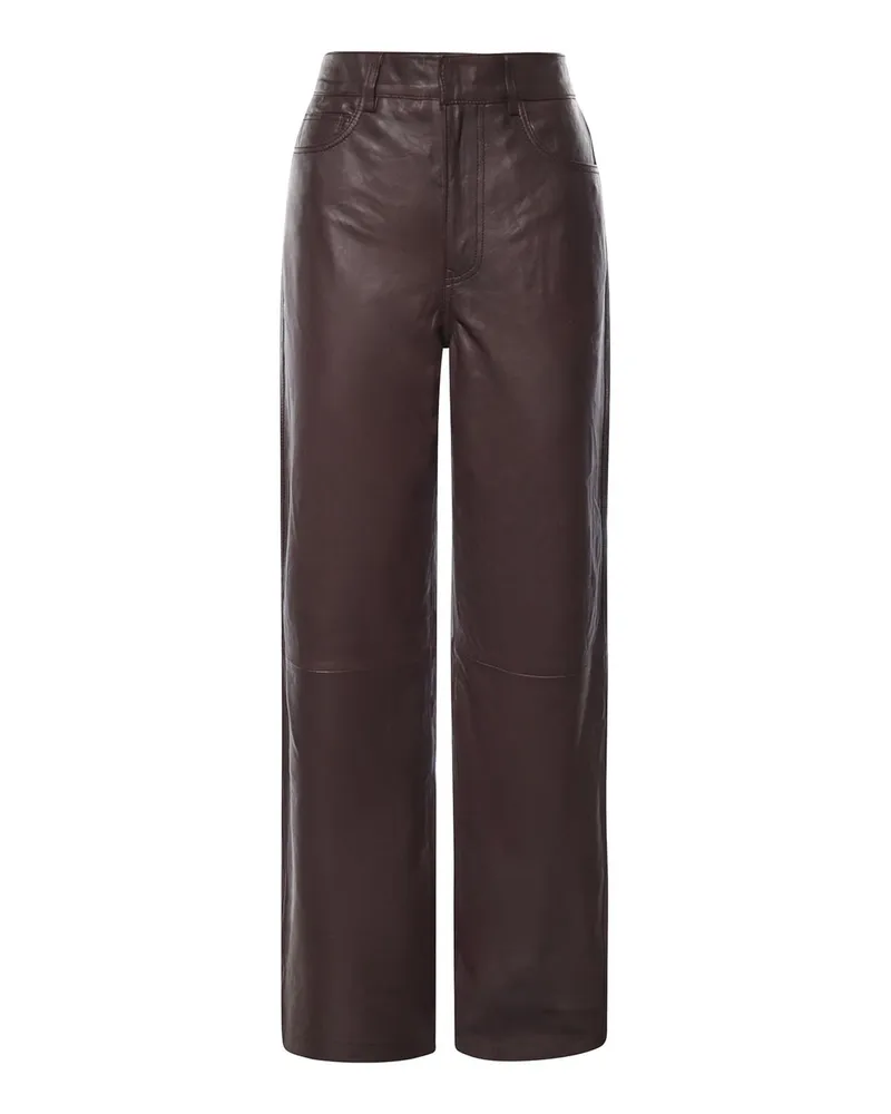 ROTATE Birger Christensen Lederhose - Dunkelbraun Dunkelbraun