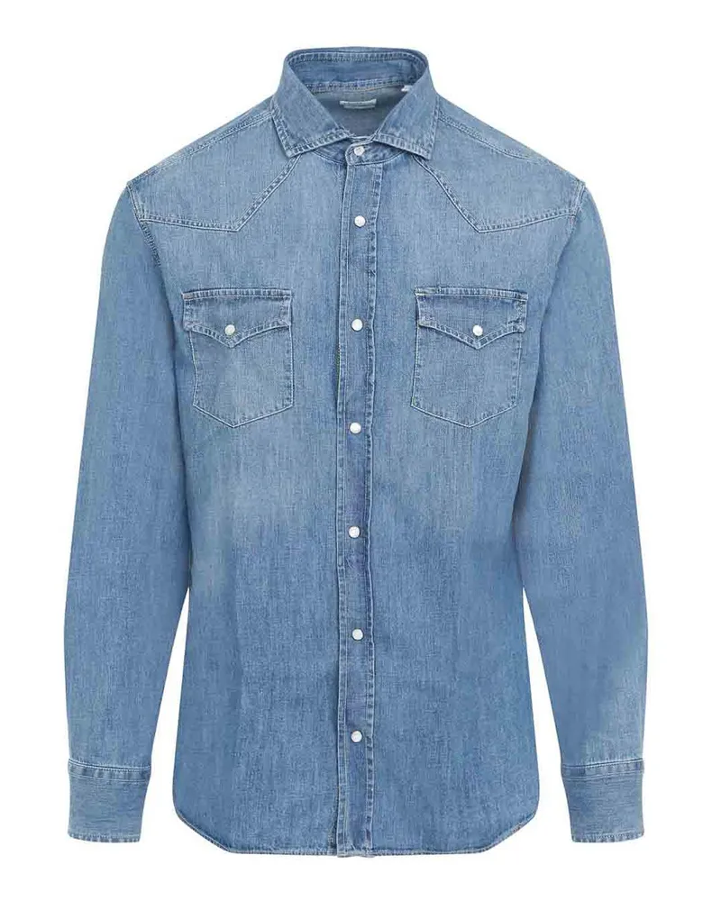 Brunello Cucinelli Hemd - Helles Jeansblau Helles