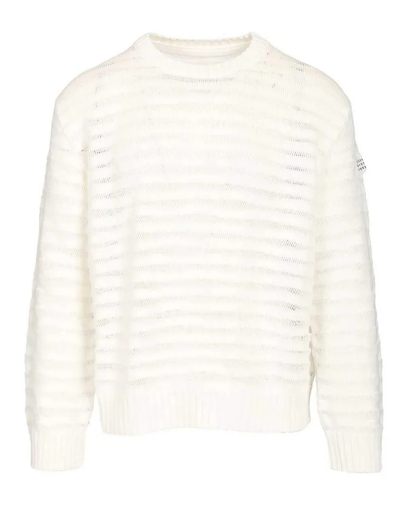 Maison Margiela Rundhalspullover - Weiß Weiß