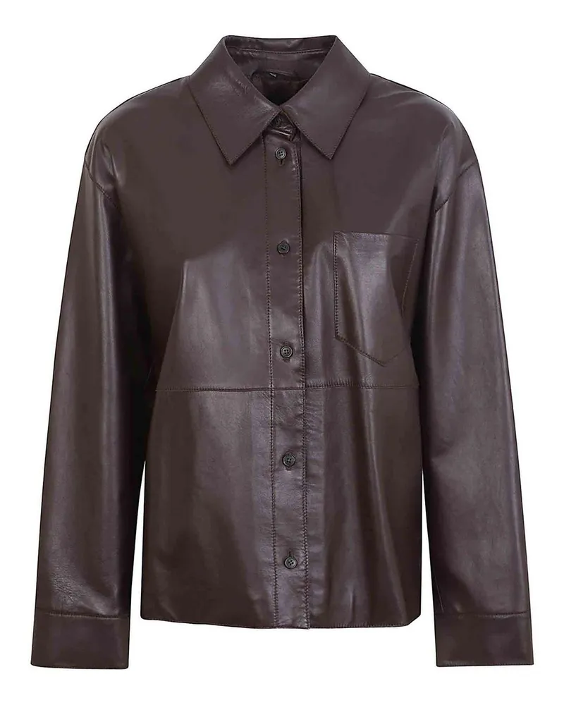 Max Mara Lederjacke - Bordeaux Dunkelrot