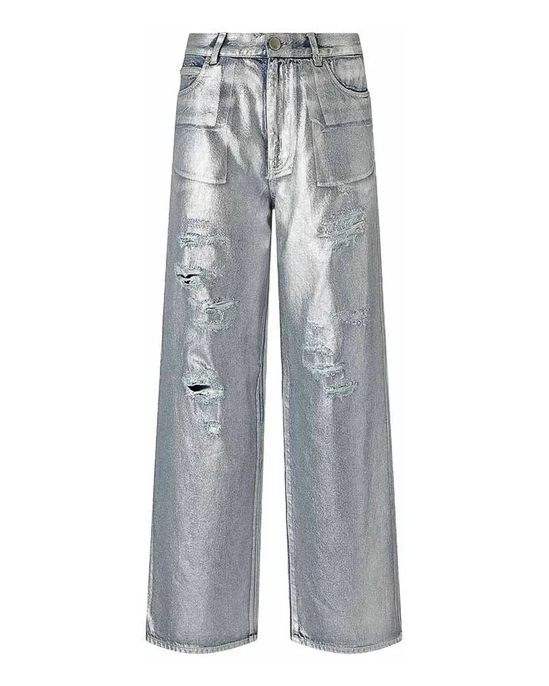 Pinko Straight Leg Jeans - Silber Silber